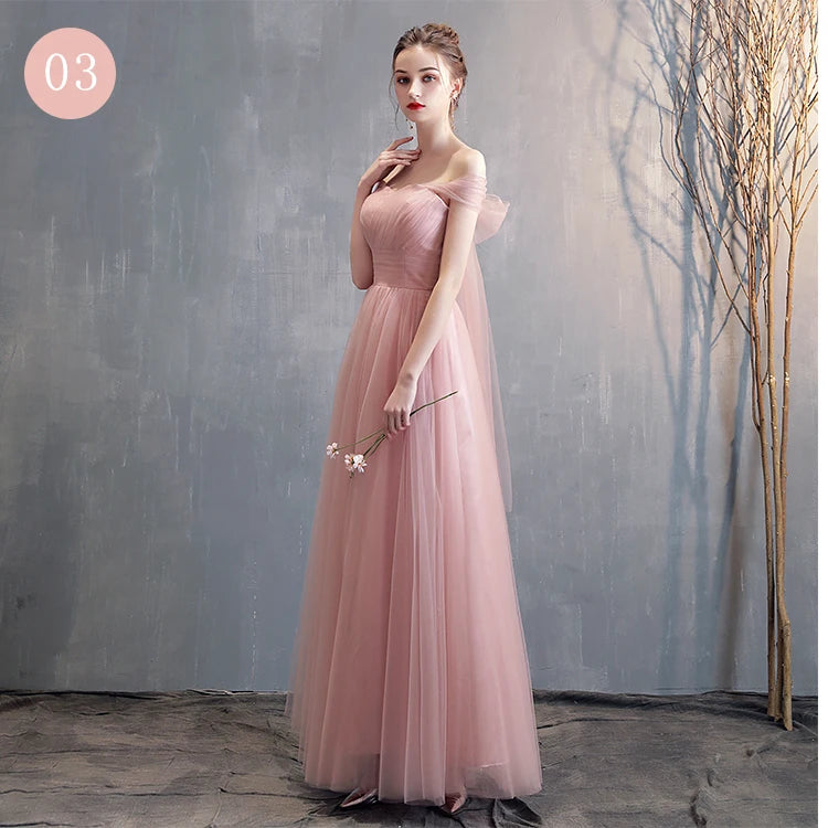 New pink sweat lady girl bridesmaid dress performance prom dress