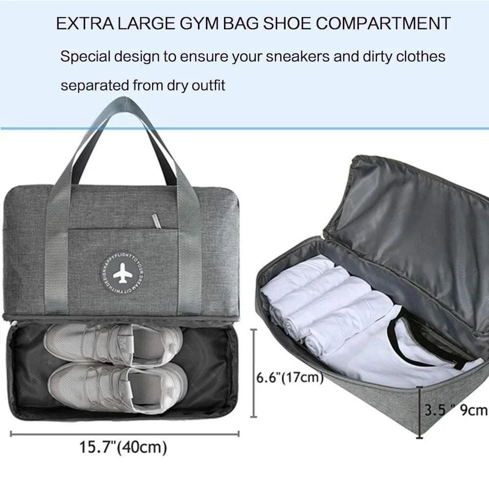 New Waterproof Gym Bag for Men Women Wet Dry Separation Sports Travel Duffel Lightweight Hand Luggage