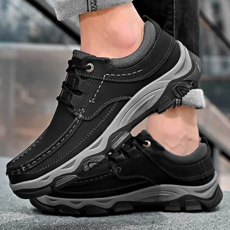 Men's Shoes Hot Sale Male Comfortable Casual Shoe 2023 Genuine Leather Male Business Shoes High Quality Lace-Up Oxford Shoes