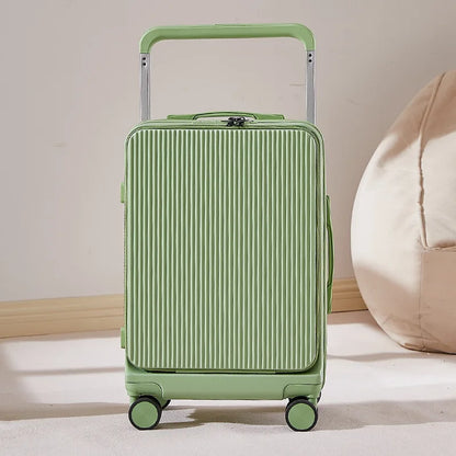 20"24"26 Inch Front Opening Travel Suitcase Luggage Laptop Boarding Case USB Charging Trolley Case with Wheels Carry on Luggage