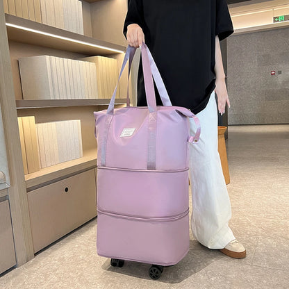Outdoor Large Capacity Rod Luggage Bags New Oxford Cloth Dry-Wet Separation Expandable Duffle Pack Lightweight Folding Trip Bags