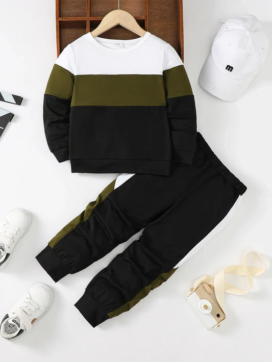 Winter  Cool  4-7  Years  Old  Boy  Long  Sleeves  Splicing   Fabric  Fashion  Sports    Clothing