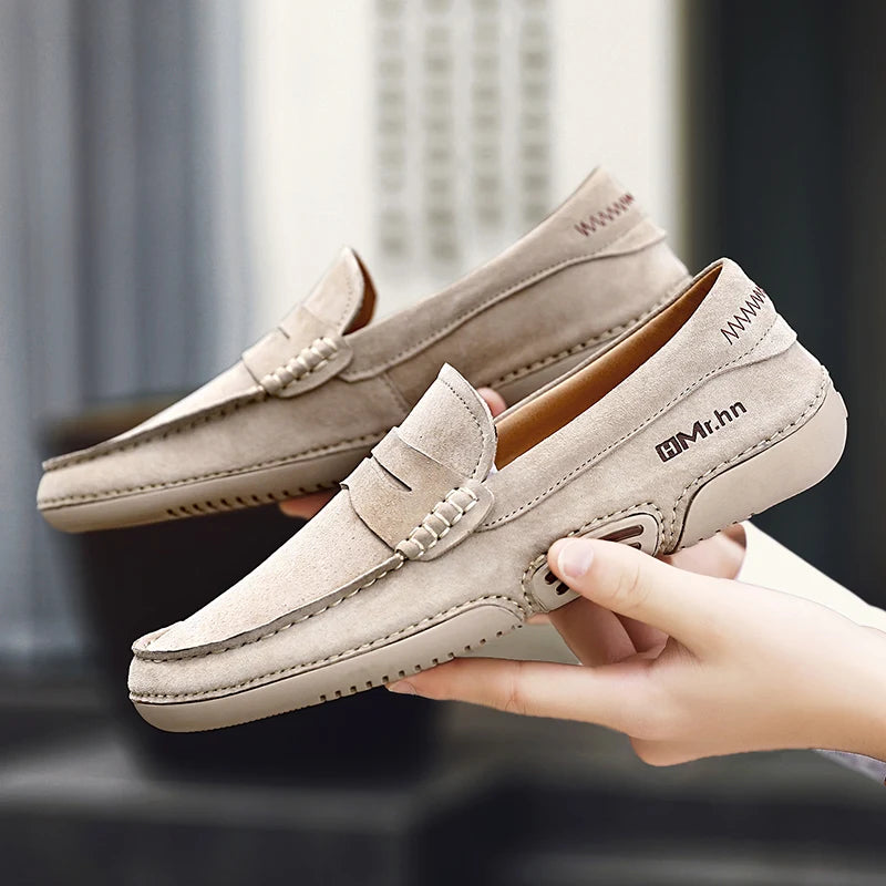 Men's Loafers Slip On Driving Shoes Casual Handmade Moccasins Shoes Luxury Leather Man Flats Lofer Mocassin Home Comfy Footwear