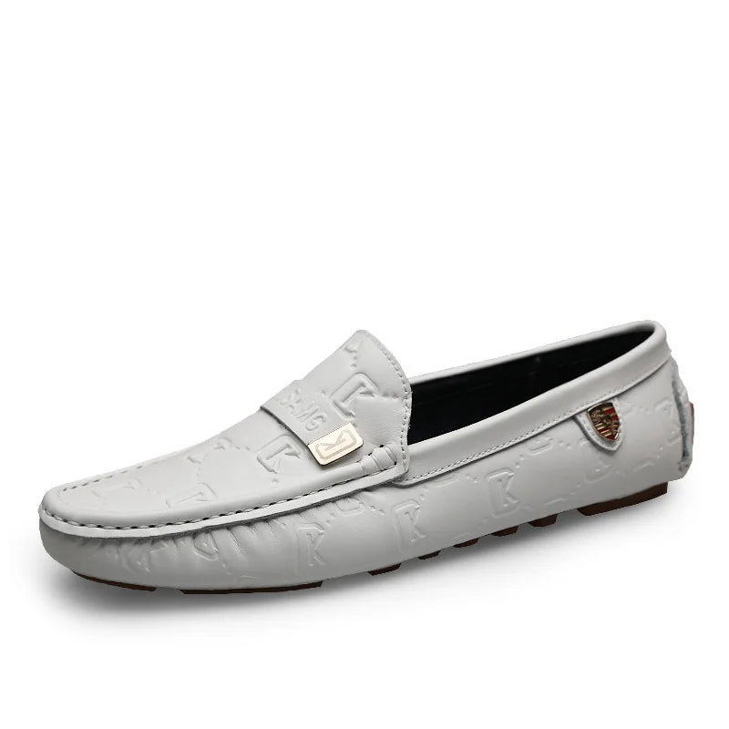 Men High Quality Leather Loafers Men Casual Outdoor Shoes Moccasins Slip on Men Business Shoes Male Driving Shoes Bean Shoes