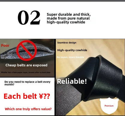 Paul Men's Leather Belt Fashionable Casual Automatic Buckle Waist Belt for Middle-aged And Young Men Business Style Belt