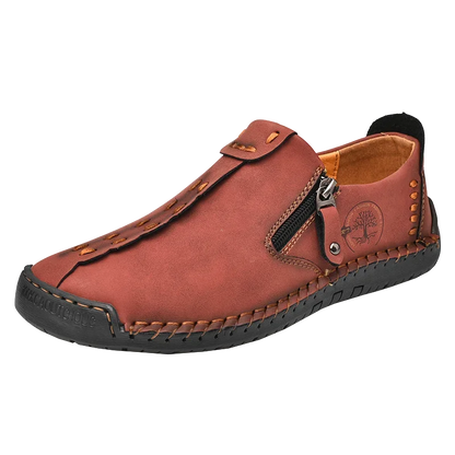 100% Cowhide Men'S Large Size 48 Hand-Sewn Casual Fashionable Leather Shoes, Loafers, Breathable Walking Casual Men'S Shoes