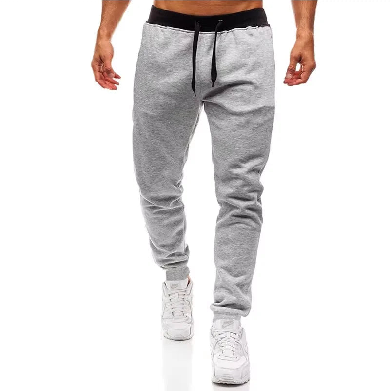 Mens Casual Pants Autumn Winter Fleece Sweatpants Men Running Jogger Sports Gym Trousers Fashion Solid Color Workout Long Pants