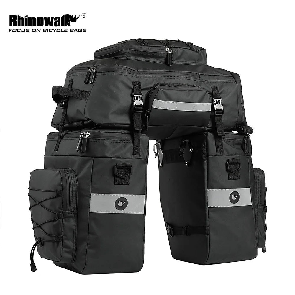 RHINOWALK Mountain Road Bicycle Bike 3 in 1 Trunk Bags Cycling Double Side Rear Rack Tail Seat Pannier Pack Luggage Carrier