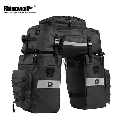 RHINOWALK Mountain Road Bicycle Bike 3 in 1 Trunk Bags Cycling Double Side Rear Rack Tail Seat Pannier Pack Luggage Carrier