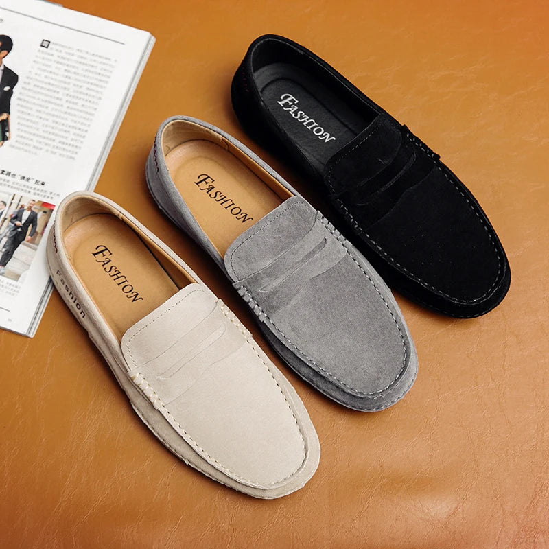 Men's Loafers Slip On Driving Shoes Casual Handmade Moccasins Shoes Luxury Leather Man Flats Lofer Mocassin Home Comfy Footwear