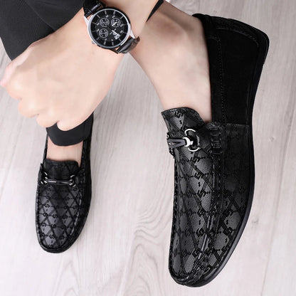 2026 New Black Loafers Men's Leather High Quality Designer Men's Shoes Leather Shoes Soft Sole Comfortable Casual Shoes Moccasin
