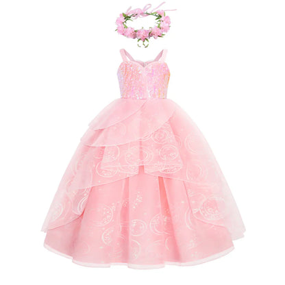 2025 Girl Princess Dress Carnival Party Princess Dress Birthday Party Dress Children's Pink Cute Dress Girl's Party Dress 2-12Y