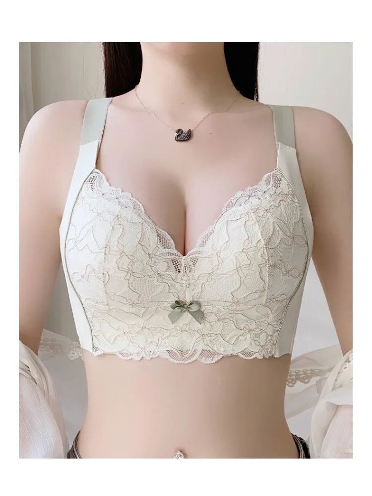 American Retro Push Up Bra Thin Thick Bottom Enhancer Latex Adjustable Straps, Sexy Non Magnetic Security Small Chest Lingerie