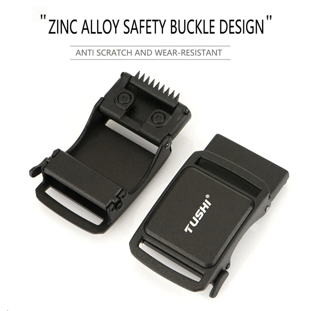 TUSHI New 3.8cm Tactical Belt for Men 1200D Thick Nylon Casual Belt Alloy Automatic Buckle Tactical outdoor Elastic Belt Male