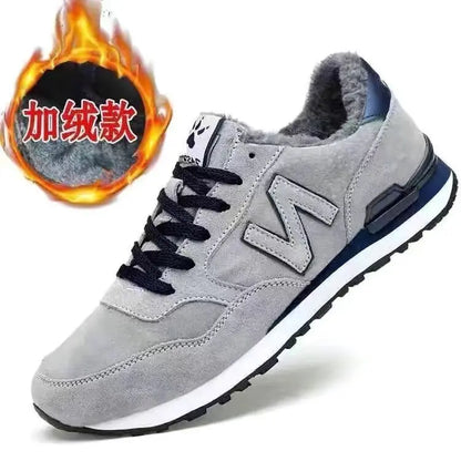 2026 Men's Four Season Shoes Autumn Winter Fleece Lined Warm Casual Running Trendy Versatile Skate Sports Shoes