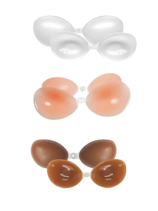 Silicone Push-Up Breast Form with Straps, No-Strap Invisible Nipple Pads, Waterproof and Breathableingerie for Women