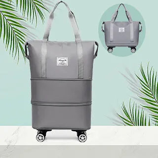 Large Capacity Three-Layer Bag, Waterproof And Wear-Resistant Outdoor Travel Swivel Wheel Storage Box, Detachable Wheel Tote Bag