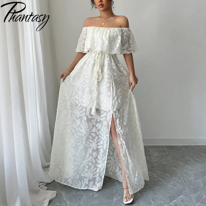 Elegant Women’s Dress 2026 Summer White Long Dress Women Cover-Ups Outfits Vestido Blanco Ibicenco Mujer Female Clothing