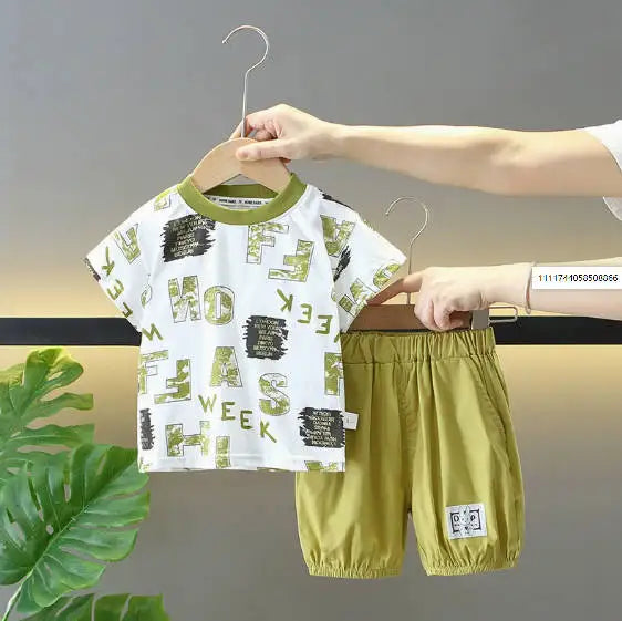 Summer Fashion Baby Boy Clothes Sets T-shirt + Pants 1-4T Toddler Casual Clothing Suits Children Kids Boys Outfits Suit