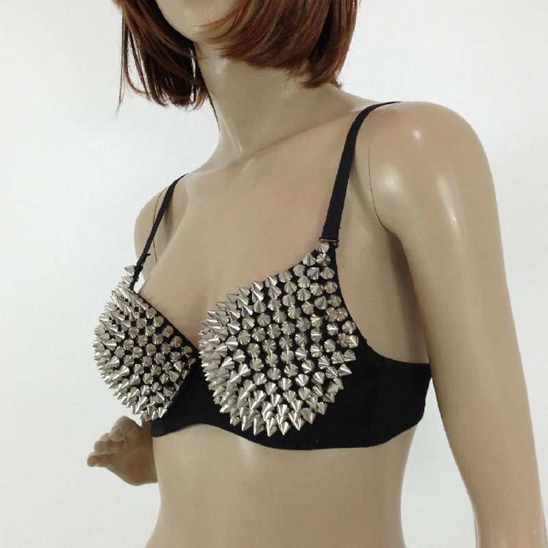 New Sexy Lingerie Underwear Bras for Women Steampunk Spike Studs Bra Top Wireless Bra Fashion Party Club Tops Female Underwear