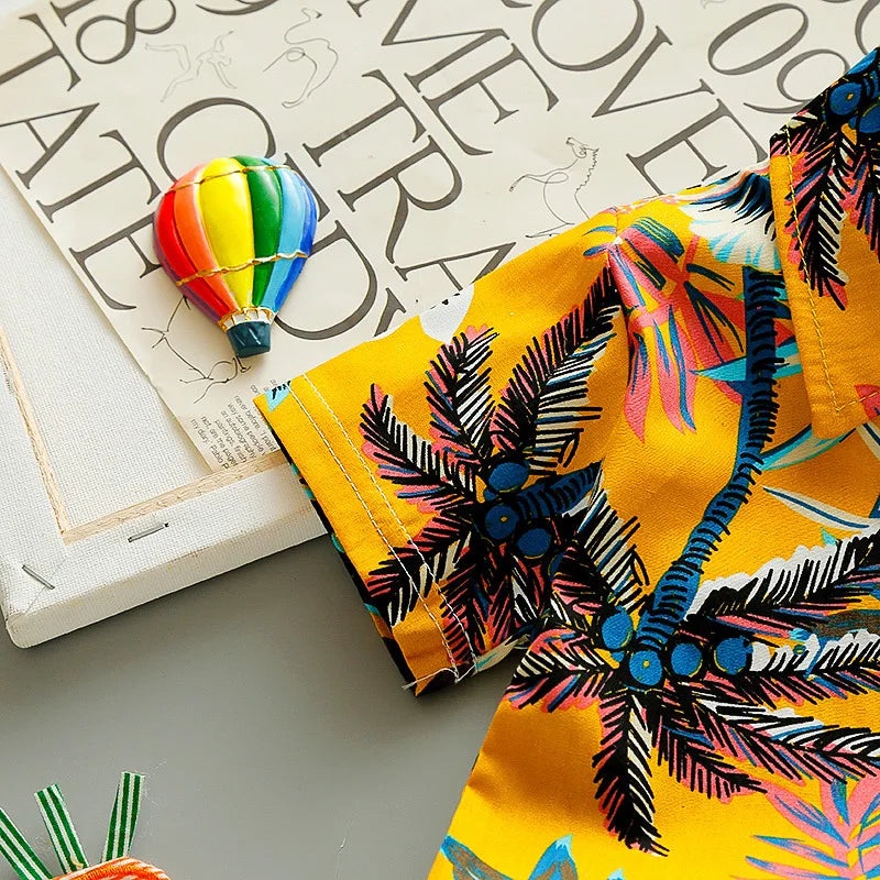 Baby Boy Clothes 0-5Y Summer New Beach Fashion Children Suits Boys Clothing Printed Shirts Short Sleeves Shorts Boys Two Pieces