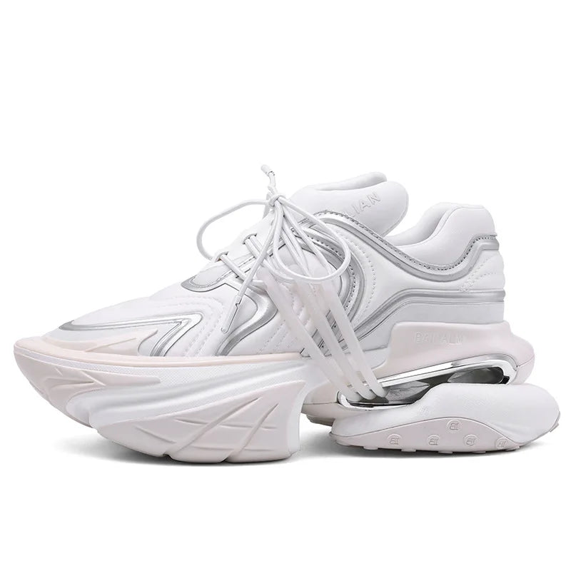 Chunky Sneaker Women Men Designer Spaceship Sport Shoes Fashion Casual Microfiber Leather Fabric Height Increased Platform Shoes