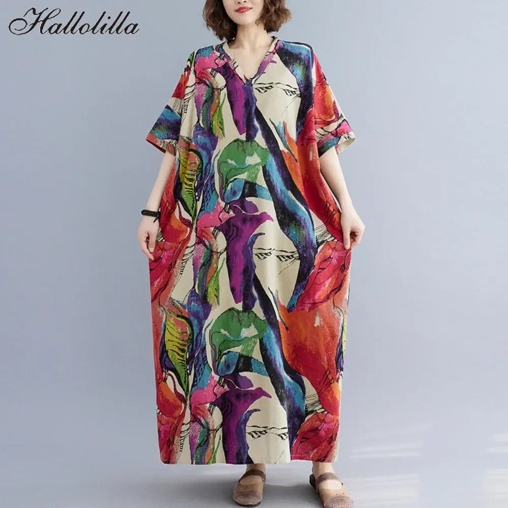 Summer Dress for Women Clothing Long Dress Fashion Clothes Cotton Vintage Harajuku Elegant Streetwear Maxi Beach Dresses