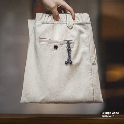 Maden Casual Straight Leg Jeans Men's Spring Cotton Seed ell Cleanfit Loose Fit Khaki Color Retro American Sle Long Pants