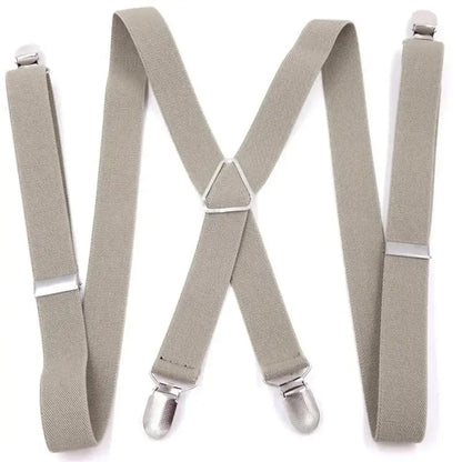 Creative Adjustable Suspenders For Men Women X Back Elastic Pants Braces 2 5CM Width 4 Clip Design Fashion Accessory
