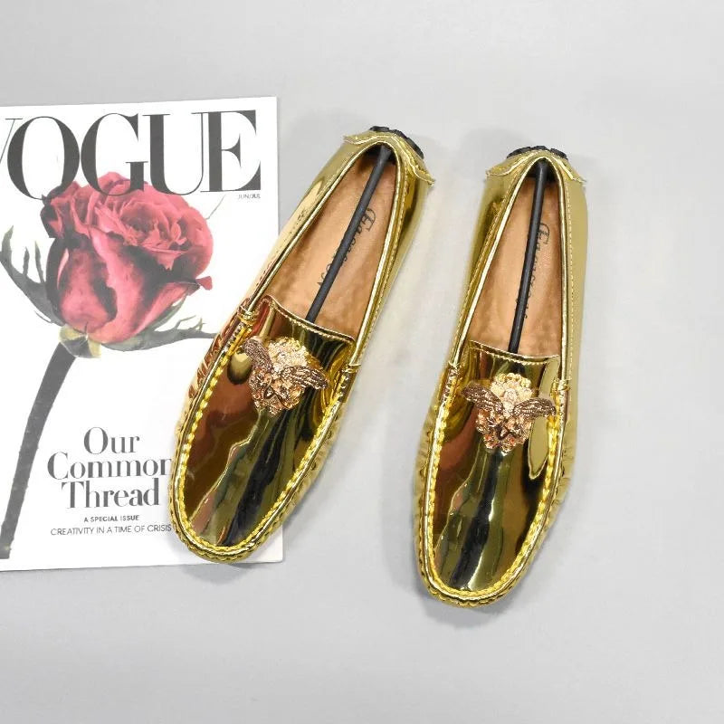 british man loafers shoes brand fashion patent leather man loafers slip on shine casual shoes