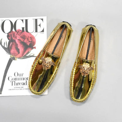 british man loafers shoes brand fashion patent leather man loafers slip on shine casual shoes