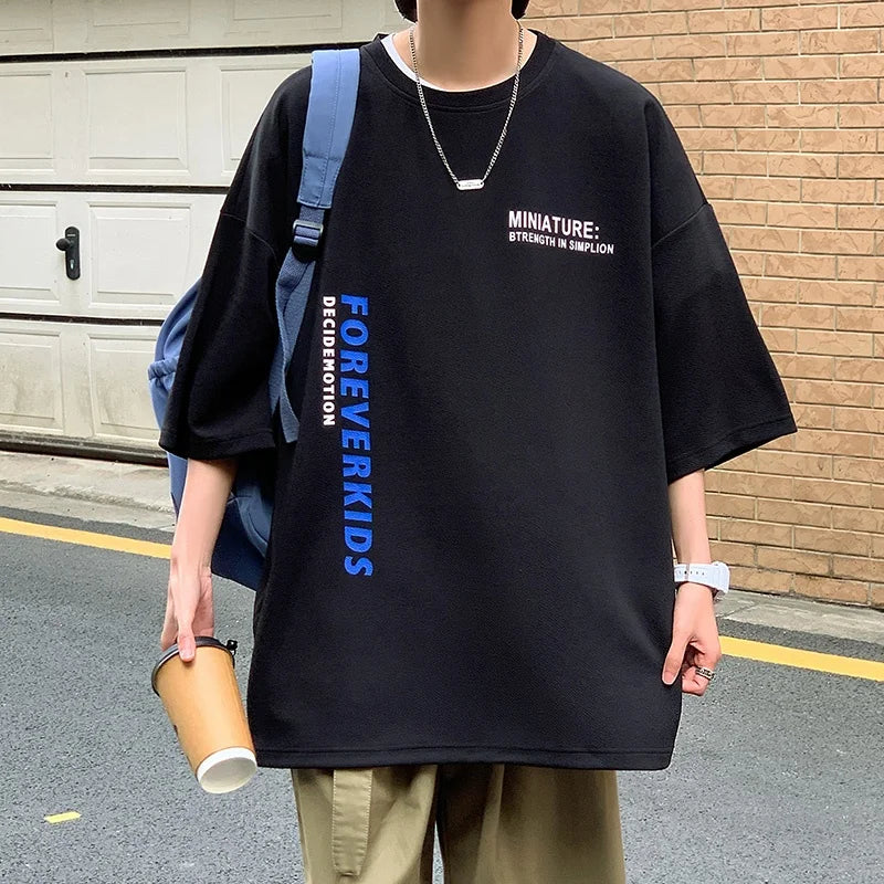 plus Size Ice Silk ort Sve T-irt Men's Summer Casual Brand Haome Loose Seven Sve Body irt Comfortable Loose Fit