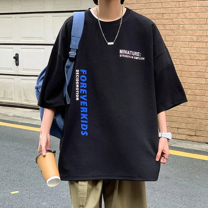 plus Size Ice Silk ort Sve T-irt Men's Summer Casual Brand Haome Loose Seven Sve Body irt Comfortable Loose Fit