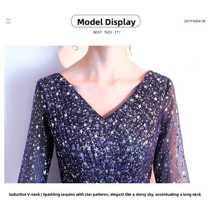 Starry  Evening Gown Women's Faionable Winter Performance Chorus Dr Fairy Aosphere Host Ele Sle New 2026