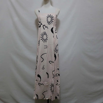 2025 Backless Print Sundress Strapless Boho Maxi Dress