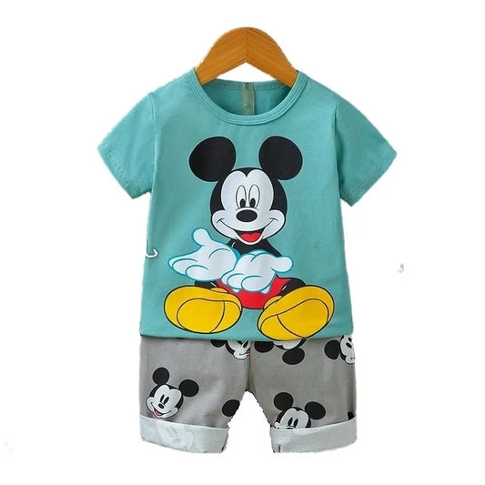 Summer Cartoon Boys Clothes Suit Set for Kids 1-4 Years Fashion Leisure Boy's Outfit 2025 Trendy Kids' Clothing