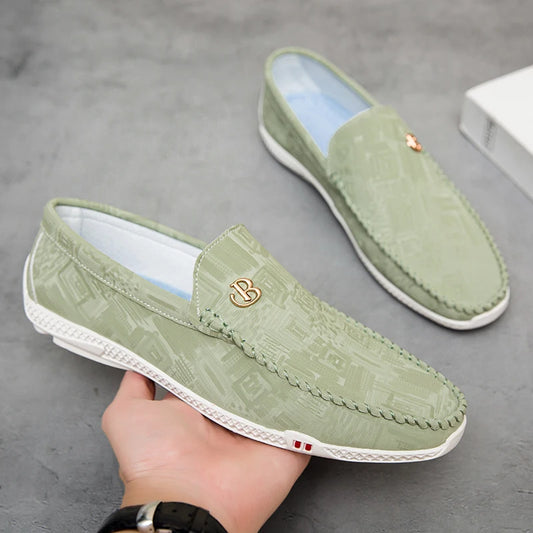 2025 Lightweight White Penny Loafers Men Boat Shoes Man Moccasins Leather Slip On Flats Classic Mens Casual Driving Shoes
