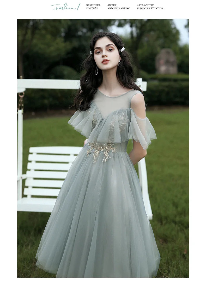 Spring 2024 Maids of  Dr Ele een Fairy T Wedding Banquet Long Skirt Women's Friend Maids of  Outfit