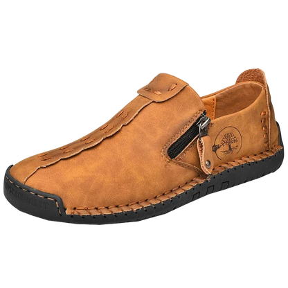 100% Cowhide Men'S Large Size 48 Hand-Sewn Casual Fashionable Leather Shoes, Loafers, Breathable Walking Casual Men'S Shoes