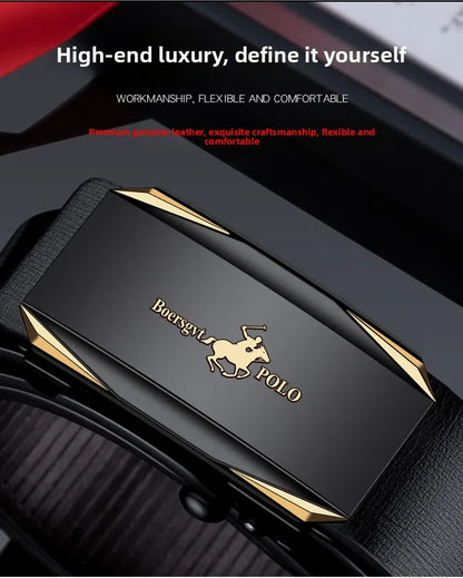 Paul Men's Leather Belt Fashionable Casual Automatic Buckle Waist Belt for Middle-aged And Young Men Business Style Belt