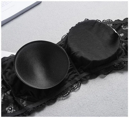 Tube Top Bra Fashion Tube Tops Woman Invisible Bra Push Up Women's Bandeau Top With Cups Lingeries Sexy Hot Tops for Summer Lace