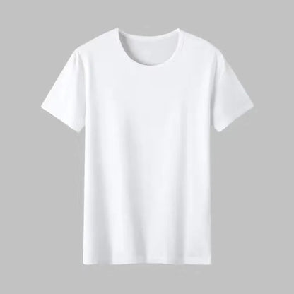 Men's ort Sve  irt Ice Silk Loose Fit Collared T-irt Busin Casual Summer Wear for Dads And Middle-Aged Men
