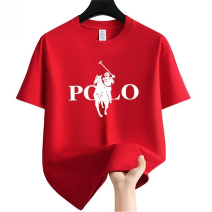 Men's Summer Fashion Brand Clothing  Casual Business Shorts  Loose Sleeve Versatile Round Neck T-Shirt  Breathable T-Shirt