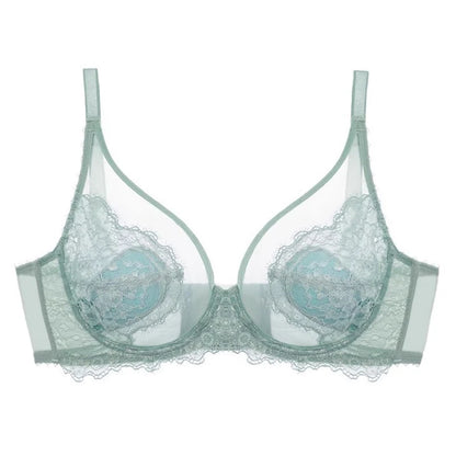 Lingerie Women's Thin Bras Lace Full Cup Bras Beautifully Embroidered BrasAnti-Sagging Ultra-Thin Bras