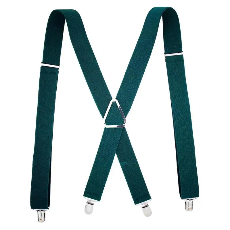 Creative Adjustable Suspenders For Men Women X Back Elastic Pants Braces 2 5CM Width 4 Clip Design Fashion Accessory