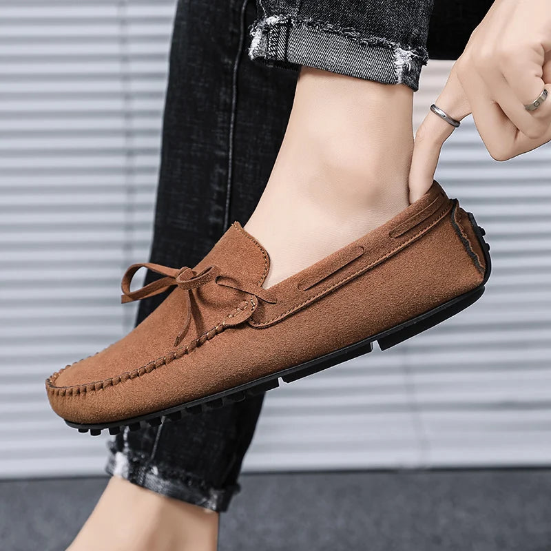 Trend Suede Men Casual Shoes Breathable Comfort Slip-on Mens Driving Shoes Fashion Men Lazy Shoes Luxury Brand Loafers Moccasins