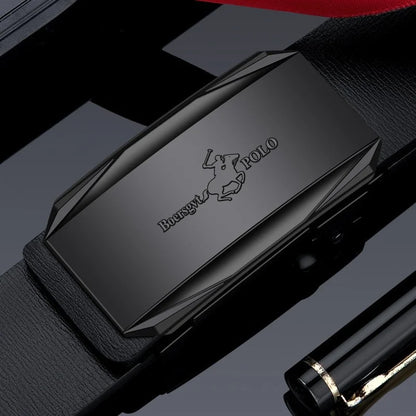 Paul Men's Leather Belt Fashionable Casual Automatic Buckle Waist Belt for Middle-aged And Young Men Business Style Belt