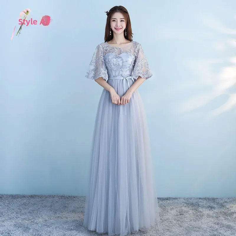 Long Blue Maids Dr Ele A-Line Skirt Wedding Par Fem Friend Gown Bridalmaid Outfit Summer Formal Women's Dr
