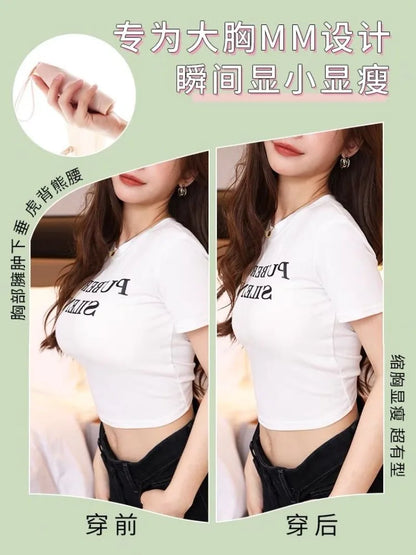 Strapless Minimizer Bra for Large Bust Ultra Thin Full Coverage Wire Free Push Up Anti-Slip Band Anti-Sag Side Support Seamless