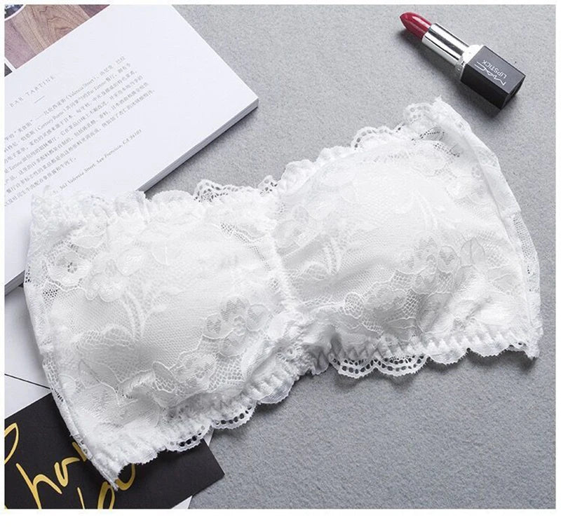 Tube Top Bra Fashion Tube Tops Woman Invisible Bra Push Up Women's Bandeau Top With Cups Lingeries Sexy Hot Tops for Summer Lace